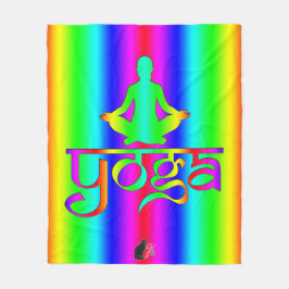 Regenboogaantekeningen Yoga Fleece Deken