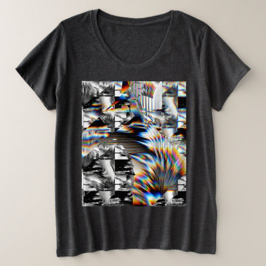 Regenboogaanval plus grootte T-shirt (Design voorkant)
