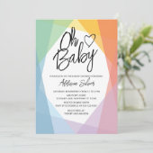 RegenboogAbstract Baby shower Kaart (Staand voorkant)