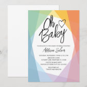 RegenboogAbstract Baby shower Kaart (Voorkant / Achterkant)