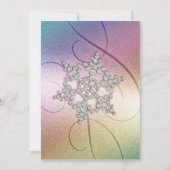 Regenboogachtergrond Crystal Snowflake Kaart (Voorkant)