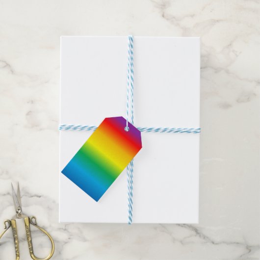 regenboogachtergrondkleur cadeaulabel (Met Touw)