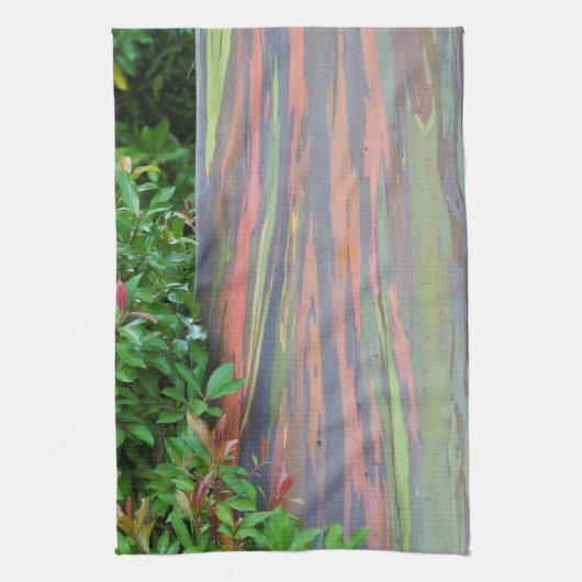 Regenboogachtige eucalyptusboom theedoek (Verticaal)