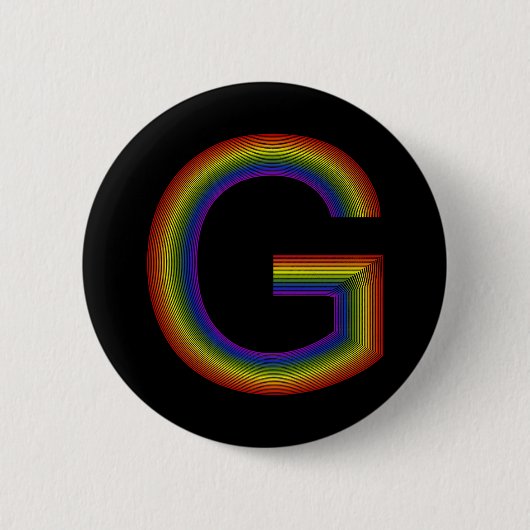 Regenboogalfabet G-Button Ronde Button 5,7 Cm (Voorkant)
