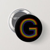 Regenboogalfabet G-Button Ronde Button 5,7 Cm (Voorkant /achterkant)