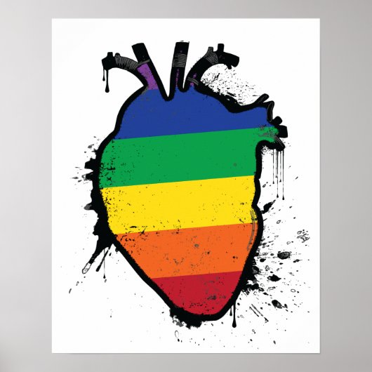 regenbooganatomisch hart poster (Voorkant)