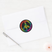 Regenboogartikelen voor vrede ronde sticker (Envelop)