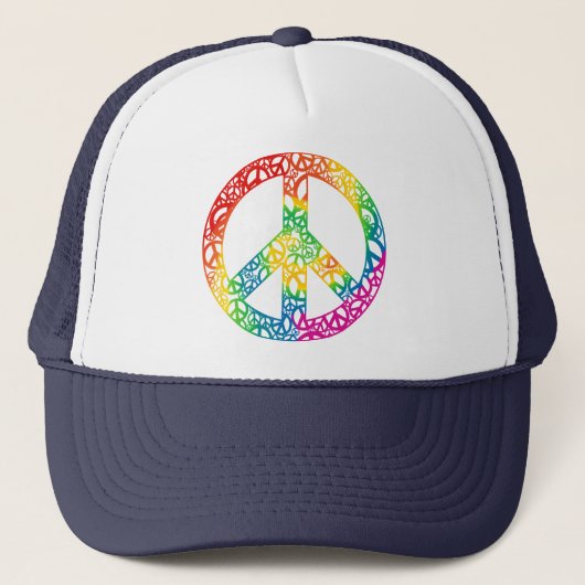 Regenboogartikelen voor vrede trucker pet (Voorkant)