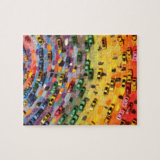 Regenboogauto's Legpuzzel (Horizontaal)
