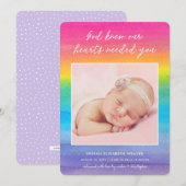 RegenboogBaby | God Knew | Fotogeboorte Aankondiging (Voorkant / Achterkant)
