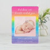 RegenboogBaby | God Knew | Fotogeboorte Aankondiging (Staand voorkant)