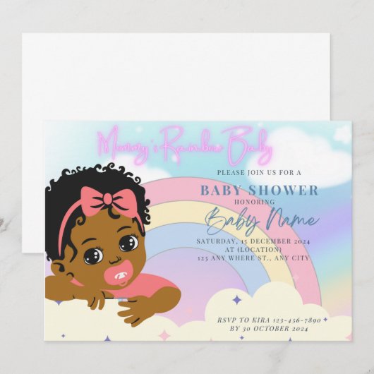 RegenboogBaby Kaart (Voorkant / Achterkant)