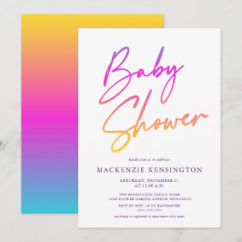 RegenboogBaby | Mirakel-Baby | Script-Baby shower Kaart