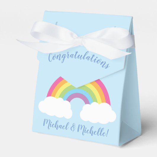 RegenboogBaby shower Bedankdoosjes (Voorkant Zijde)