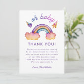 RegenboogBaby shower Bedankkaart (Staand voorkant)