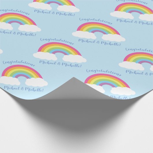 RegenboogBaby shower Cadeaupapier (Hoek)