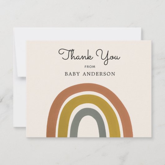 regenboogBaby shower Dank u Briefkaart (Voorkant)