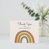 regenboogBaby shower Dank u Briefkaart (Staand voorkant)