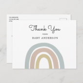 regenboogBaby shower Dank u Briefkaart (Voorkant / Achterkant)