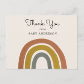 regenboogBaby shower Dank u Briefkaart (Voorkant)