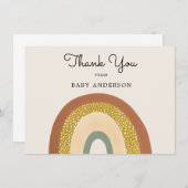  regenboogBaby shower Dank u Briefkaart (Voorkant / Achterkant)