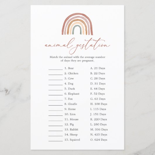 RegenboogBaby shower Dierenwild (Voorkant)