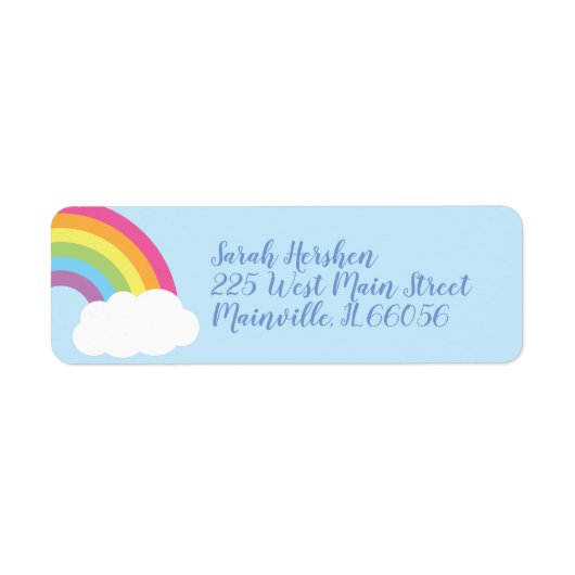 RegenboogBaby shower Etiket (Voorkant)