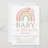 RegenboogBaby shower, geneutraal Baby shower Kaart (Voorkant)