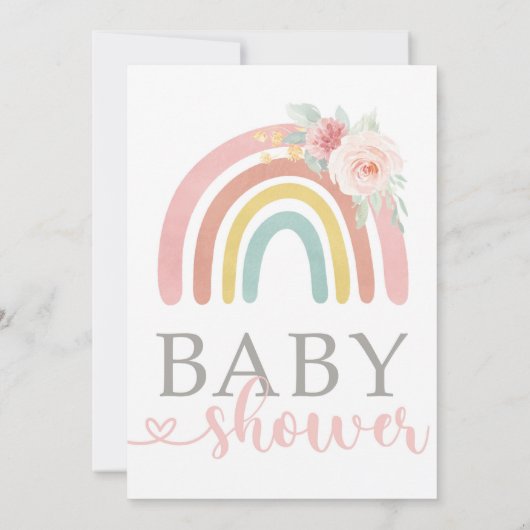 RegenboogBaby shower, geneutraal Baby shower Kaart (Achterkant)