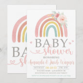 RegenboogBaby shower, geneutraal Baby shower Kaart (Voorkant / Achterkant)