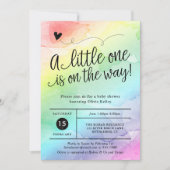 RegenboogBaby shower, geneutrale Waterverf Kaart (Voorkant)