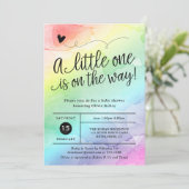 RegenboogBaby shower, geneutrale Waterverf Kaart (Staand voorkant)