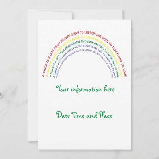 RegenboogBaby shower Kaart (Voorkant)