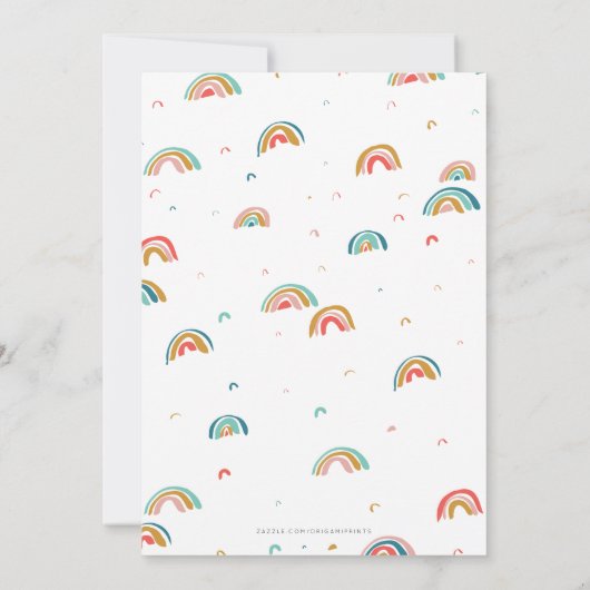 RegenboogBaby shower Kaart (Achterkant)