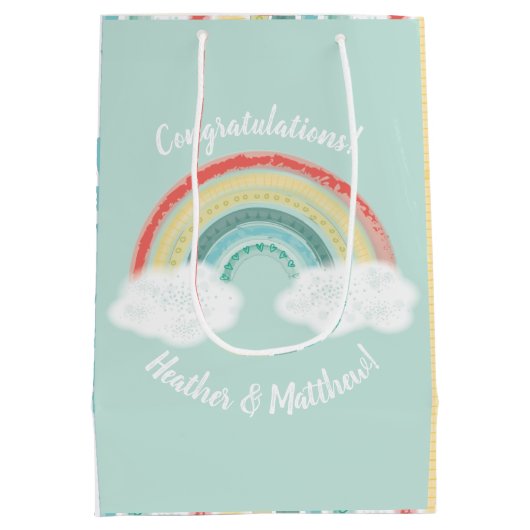RegenboogBaby shower Medium Cadeauzakje (Achterkant)