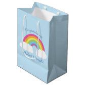 RegenboogBaby shower Medium Cadeauzakje (Voorkant Gekanteld)