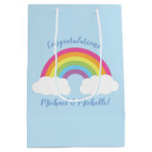 RegenboogBaby shower Medium Cadeauzakje (Achterkant)
