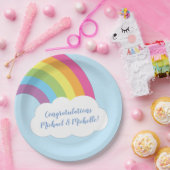 RegenboogBaby shower Papieren Bordje (Feest)