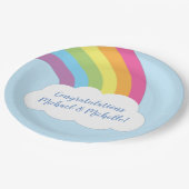 RegenboogBaby shower Papieren Bordje (Gekanteld)