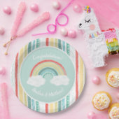 RegenboogBaby shower Papieren Bordje (Feest)