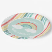 RegenboogBaby shower Papieren Bordje (Gekanteld)