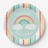 RegenboogBaby shower Papieren Bordje (Voorkant)