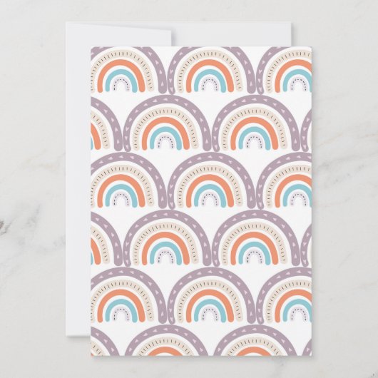 RegenboogBaby shower per post Uitnodiging (Achterkant)