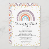 RegenboogBaby shower per post Uitnodiging (Voorkant / Achterkant)