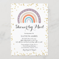 RegenboogBaby shower per post Uitnodiging