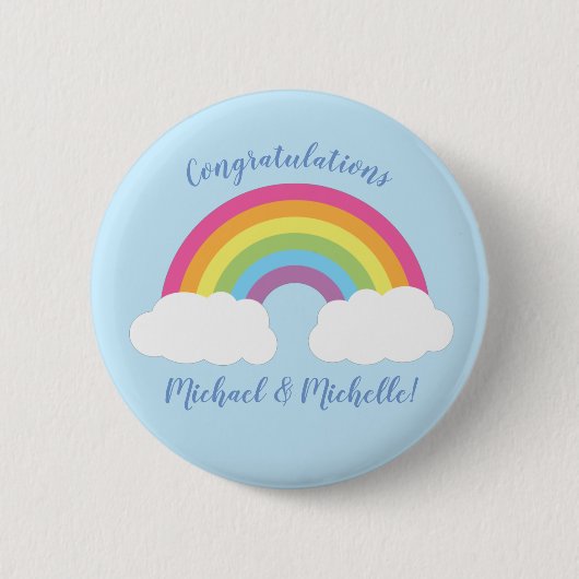 RegenboogBaby shower Ronde Button 5,7 Cm (Voorkant)