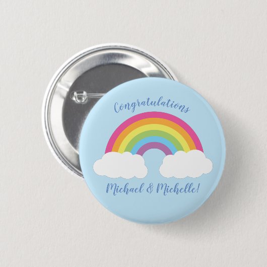 RegenboogBaby shower Ronde Button 5,7 Cm (Voorkant /achterkant)