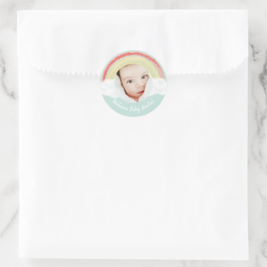 RegenboogBaby shower Ronde Sticker (Tas)
