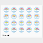 RegenboogBaby shower Ronde Sticker (Vel)
