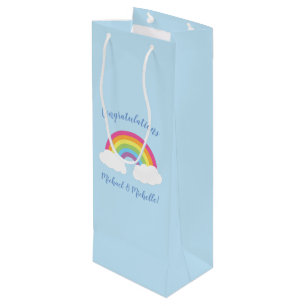 RegenboogBaby shower Wijn Cadeautas